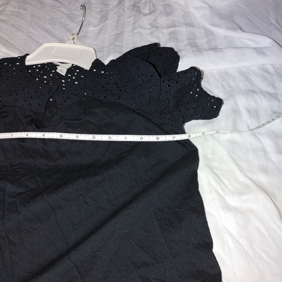 A New Day Black Cotton Eyelet Top - Picture 4 of 9